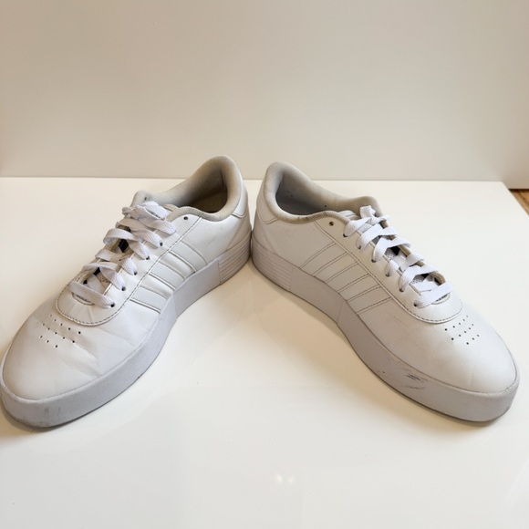 Adidas White Leather Sneakers Womens 8.5 - Picture 8 of 8